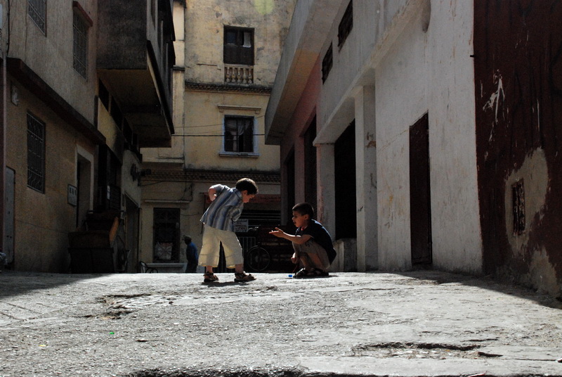 2009 Tangier, children are playing on the street